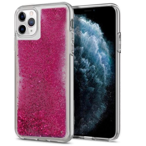 Husa Fun Case pentru Apple iPhone X / XS, sclipici si lichid, roz