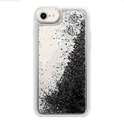 Husa Fun Case pentru Apple iPhone 7 / 8, sclipici si lichid, neagra