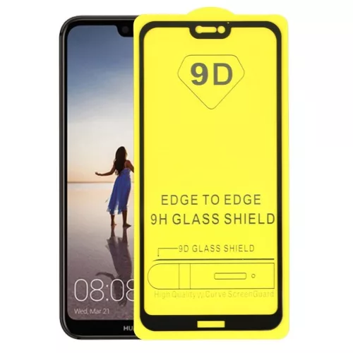 Folie de sticla Full Glue pentru Huawei P20 Lite, margini negre