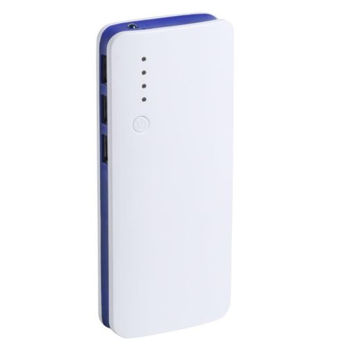 Baterie Externa PB-053, 3 porturi USB, lanterna, max. 20 000 mAh, alb/albastru