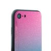 Husa Luxury Aurora pentru Apple iPhone X/XS, spate din sticla, albastru/roz