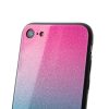 Husa Luxury Aurora pentru Apple iPhone X/XS, spate din sticla, albastru/roz