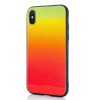Husa Luxury Aurora pentru Apple iPhone X/XS, spate din sticla, portocaliu/galben