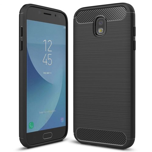 Husa de protectie Carbon Stripe pentru Samsung Galaxy J3 2017 / J330, silicon moale, negru
