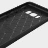 Husa de protectie Carbon Stripe pentru Samsung Galaxy S8 Plus, silicon moale, negru