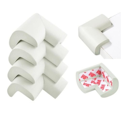 Set 4 coltare din spuma pentru protectie copii, albe