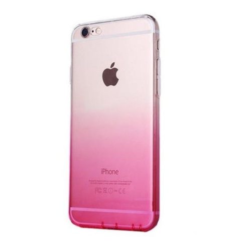 Husa de protectie pentru iPhone 7 Plus / 8 Plus, Gradient TPU ultra-subtire, transparent / roz