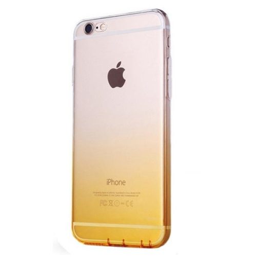 Husa de protectie pentru iPhone 6/6S, Gradient TPU ultra-subtire, transparent / galben