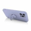 Husa Apple iPhone 13, Ring Silicone, suport sustinere rotativ, catifea in interior, violet