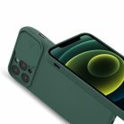 Husa Apple iPhone 13 Pro Max, Slide TPU, silicon moale, flexibil, verde inchis