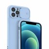 Husa Apple iPhone 13 Pro Max, Slide TPU, silicon moale, flexibil, albastru deschis