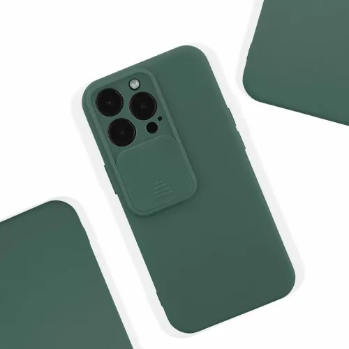 Husa Apple iPhone 13 Pro, Vertical Slide TPU, silicon moale, flexibil, verde