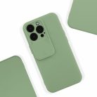Husa Apple iPhone 13 Pro, Vertical Slide TPU, silicon moale, flexibil, verde maslina