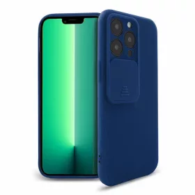   Husa Apple iPhone 13 Pro, Vertical Slide TPU, silicon moale, flexibil, albastra