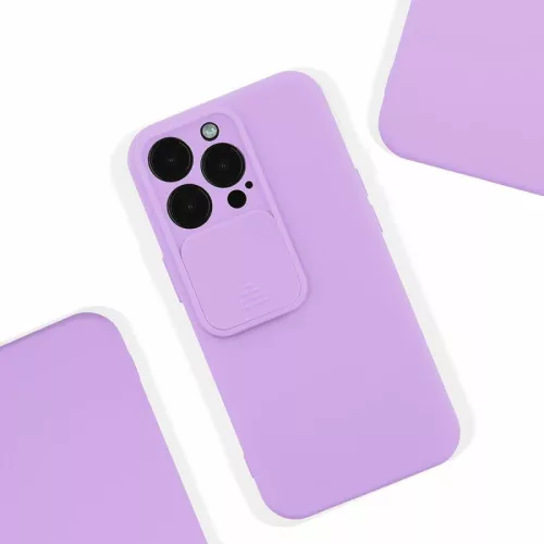 Husa Apple iPhone 13 Pro, Vertical Slide TPU, silicon moale, flexibil, mov lila