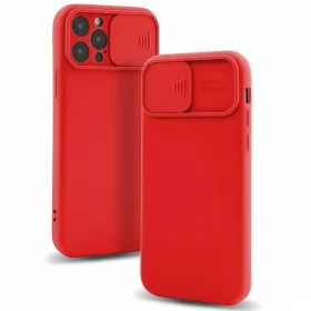   Husa Samsung Galaxy A03s/A02s, Slide TPU, silicon moale, flexibil, rosie