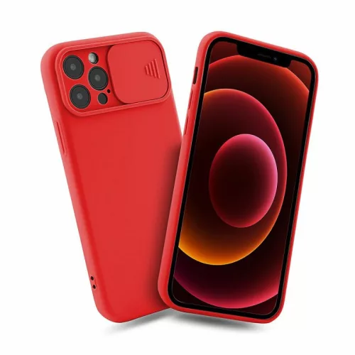 Husa Samsung Galaxy A03s/A02s, Slide TPU, silicon moale, flexibil, rosie