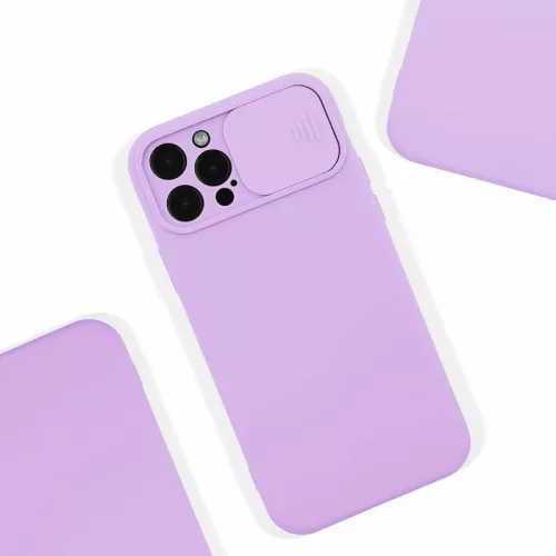 Husa Samsung Galaxy A03s/A02s, Slide TPU, silicon moale, flexibil, mov lila