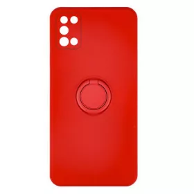   Husa Samsung Galaxy A03s / A02s, Ring Silicone, inel rotativ, catifea in interior, rosie