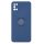 Husa Samsung Galaxy A03s / A02s, Ring Silicone, inel rotativ, catifea in interior, albastra