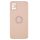 Husa Samsung Galaxy A03s / A02s, Ring Silicone, inel rotativ, catifea in interior, roz pal