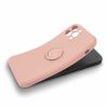Husa Samsung Galaxy A03s / A02s, Ring Silicone, inel rotativ, catifea in interior, roz pal