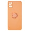 Husa Samsung Galaxy A03s / A02s, Ring Silicone, inel rotativ, catifea in interior, portocalie