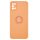 Husa Samsung Galaxy A03s / A02s, Ring Silicone, inel rotativ, catifea in interior, portocalie