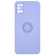 Husa Samsung Galaxy A03s / A02s, Ring Silicone, inel rotativ, catifea in interior, mov lila