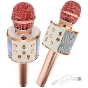 Microfon Karaoke WS858, rose gold