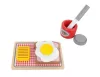 Jucarie din lemn toaster prajitor paine + accesorii, 8 piese