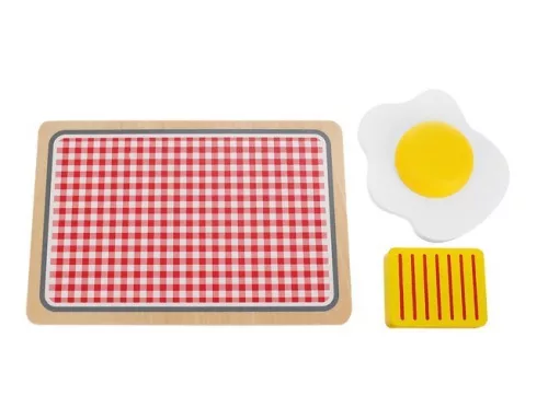 Jucarie din lemn toaster prajitor paine + accesorii, 8 piese