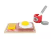 Jucarie din lemn toaster prajitor paine + accesorii, 8 piese