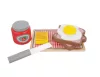Jucarie din lemn toaster prajitor paine + accesorii, 8 piese