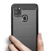 Husa de protectie Carbon Stripe pentru Samsung Galaxy A21s, silicon moale, negru