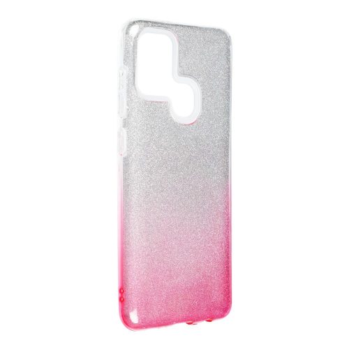 Husa Luxury Glitter Gradient pentru Samsung Galaxy A21s, roz cu argintiu