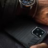 Husa de protectie Carbon Stripe pentru Samsung Galaxy A42 5G, textura carbon, negru