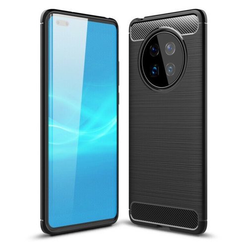 Husa de protectie Carbon Stripe pentru Huawei Mate 40 Pro, silicon moale, negru