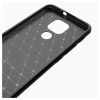 Husa de protectie Carbon Stripe pentru Motorola Moto G9 Play, silicon moale, negru