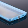 Husa protectie Samsung Galaxy S21 (fata + spate) Fully PC & PET 360°, transparenta cu margini albastre
