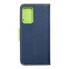 Husa tip carte Fancy Case pentru Samsung Galaxy A52, inchidere magnetica, albastru navy/verde lime