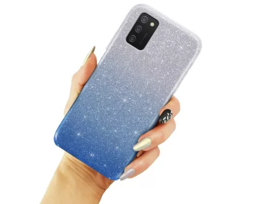 Husa Luxury Glitter Gradient pentru Samsung Galaxy A72, albastru cu argintiu