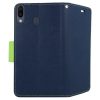 Husa tip carte Fancy Case pentru Samsung Galaxy A22 4G, inchidere magnetica, albastru navy/verde lime
