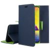 Husa protectie Samsung Galaxy S22+ (S22 Plus), Fancy Case, tip carte, inchidere magnetica, albastru navy/verde lime
