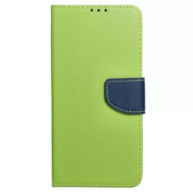   Husa protectie Samsung Galaxy A33 5G, Fancy Case, tip carte, inchidere magnetica, verde lime/albastru