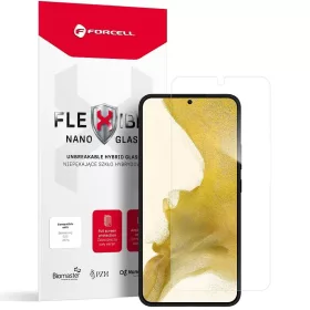   Folie Samsung Galaxy S22 Plus, Flexible Nano Glass, hibrid sticla + plastic, antibacteriana