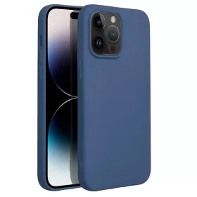   Husa Apple iPhone 14 Pro Max, Luxury Silicone, catifea in interior, albastra