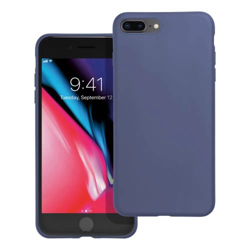Husa Apple iPhone 7 Plus / 8 Plus, Matt TPU, silicon moale, albastru inchis inchis