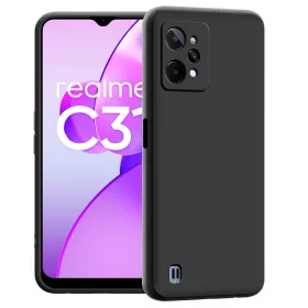   Husa protectie Realme 8i, Matt TPU, protectie camera, silicon moale, neagra