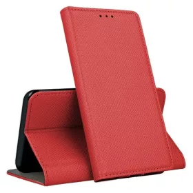   Husa protectie Motorola Moto E22, Smart Magnet Case, inchidere magnetica, rosie